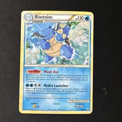 Pokemon TCG Blastoise 13/95 HGSS Unleashed Cracked Ice Holo LP - Image 1 of 4
