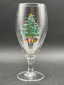 Nikko Happy Holidays 16 Oz Iced Tea Glass With Christmas Tree Design 7.75" Tall - Picture 1 of 3