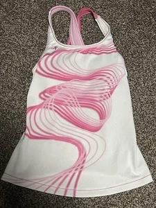 New Balance Womens  Breas Cancer Cure White and Pink Tank Cross Straps XS Bra - Picture 1 of 3