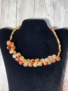 Carnelian Necklace Faceted 18” 925 Sterling Silver Clasp Chain Chakra Energizing - Picture 1 of 5