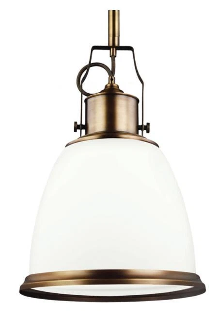 Feiss Hobson P1353 Pendant Light, Aged Brass - Image 1 of 1