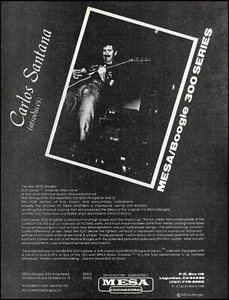 Carlos Santana 1981 Mesa Boogie 300 Series amp advertisement 8 x 11 ad print - Imagen 1 de 3