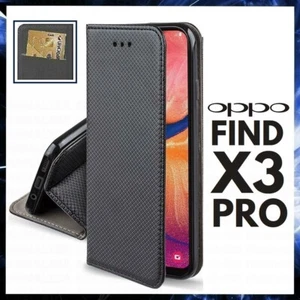 For OPPO FIND X3 PRO FLIP CASE BOOK LUXURY BLACK COVER PU LEATHER WALLET STAND - Picture 1 of 7