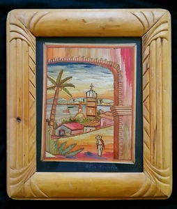 Vintage Mexican Straw Mosaic Popotillo picture by Arturo Hernandez  - Picture 1 of 12