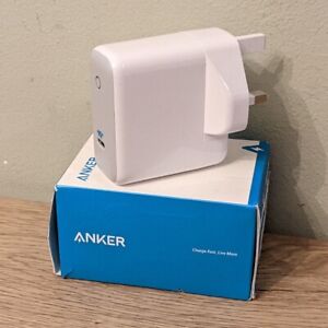 Anker PowerPort Atom III fast travel charger USB-C UK plug adapter 60W USB white