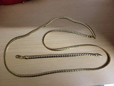 DAMEN / HERREN PANZERKETTE ARMKETTE EDELSTAHL 750 GOLD 18 KARAT VERGOLDET  - Bild 1 von 3