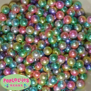 10 mm Regenbogen Mehrfarbig Perlen Finish Acryl Kaugummi Perlen Posten 50 Stck. Gummiball - Bild 1 von 1