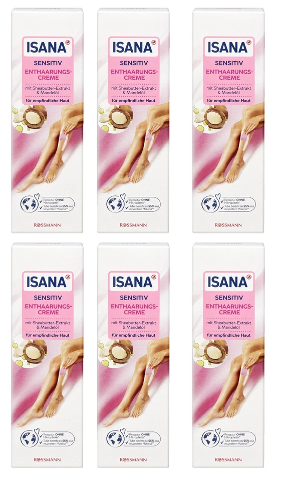 6 X 150ml | ISANA Enthaarungscreme sensitiv