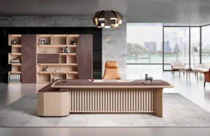 Komplette Bürotisch Schrank Büromöbel Holz Beige Ecke Schreibtisch Set - Bild 1 von 1