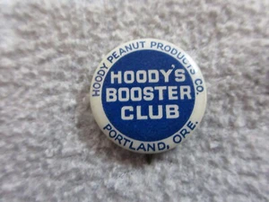 1950's PORTLAND Oregon HOODY'S BOOSTER CLUB  Celluloid Pin HOODY PEANUT BUTTER - Picture 1 of 2