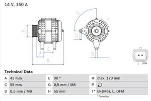 ALTERNATOR BOSCH 0 986 080 290 FOR NISSAN,RENAULT - Picture 1 of 3