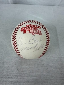 Bill Buckner Mookie Wilson Signed Autographed 1986 World Series Baseball JSA - Picture 1 of 3