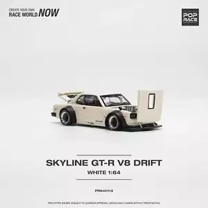 [PREORDER] POP RACE - SKYLINE GT-R V8 DRIFT WHITE - PR640113 - Picture 1 of 6
