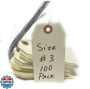 Valchemist Manila Tags with Attached Metal Wire Heavy Duty Manilla Pre Wired - Picture 1 of 3