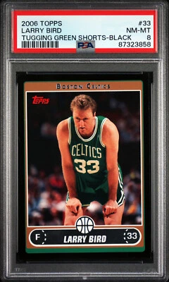 Larry Bird 2006 Topps #33 Black - Tugging Shorts - #22/99 - PSA 8 NM-MT - Image 1 of 2