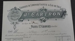 21 NUITS-ST-GEORGES BEL ENTETE LIMONADE GAZEUSE EAU DE SELZ AOUT 1898 - Imagen 1 de 2