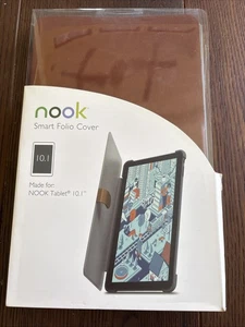 NEW NOOK SMART FOLIO COVER W/TAB NOOK 10.1” TABLET CINNAMON BROWN BARNES & NOBLE - Picture 1 of 3