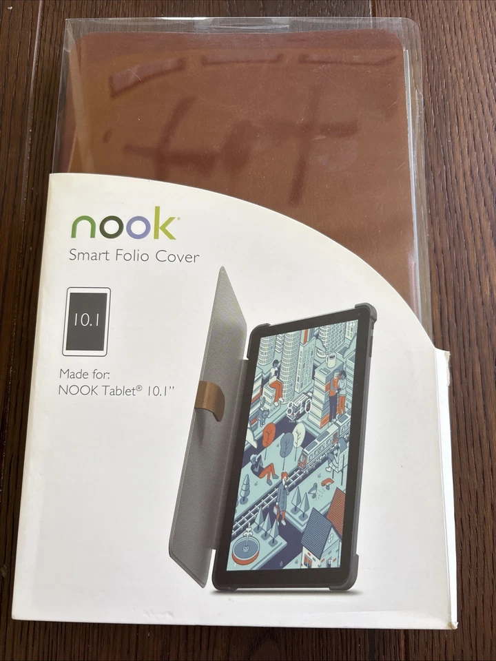NEW NOOK SMART FOLIO COVER W/TAB NOOK 10.1” TABLET CINNAMON BROWN BARNES & NOBLE - Image 1 of 3