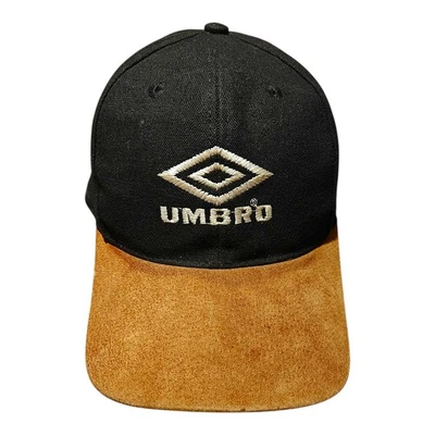 De colección UMBRO Fútbol Snapback Sombrero Negro Gamuza Bill Hecho en Taiwán  Foto 1 de 4