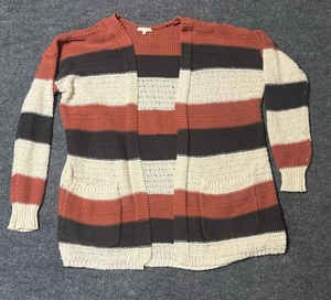 Kate & Sam offene Strickjacke Damen XXL Strick Multi-Blockstreifen mit Taschen  - Bild 1 von 7