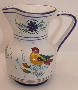 ORVIETO WATER/JUICE PITCHER 6 " TALL x 4" BIRD/FLOWERS - Picture 1 of 6