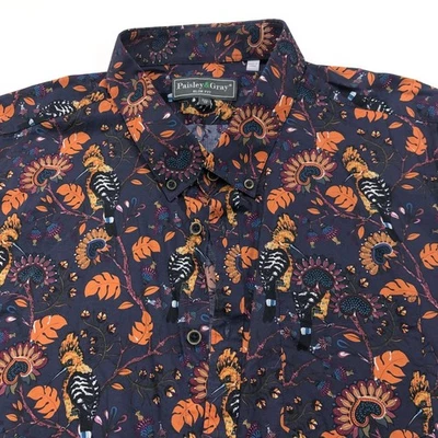 Camisa de Vestir Colorida Paisley & Gris Calce Ajustado 19.5/36 Botones 100% Algodón Paisley Foto 1 de 4