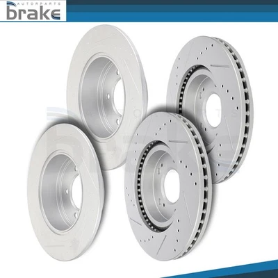 Front Rear Brake Rotors Drill 5 Lug For Mitsubishi Outlander Sport 2011 2012 Foto 1 de 2