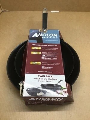 Juego de sartenes antiadherentes anodizadas duras Anolon Smart Stack Foto 1 de 4