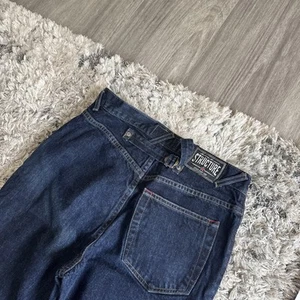 Vintage 90’s Structure Buckle Back Button Fly Blue Denim Men’s Jeans Size 31x32 - Picture 1 of 12