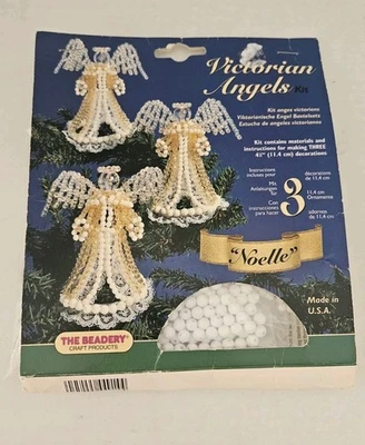 Kit de adornos vintage The Beadery Navidad ángeles victorianos "Noelle" NUEVO 1992 Foto 1 de 4