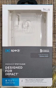 Funda Speck Presidio Stay Clear para Samsung Galaxy A20 - 8 pies protección contra caídas - Imagen 1 de 3