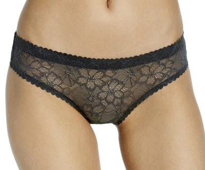 HONEYDEW INTIMATES Sasha Scalloped All Lace Charcoal Grey Thong Panty Womens L 7 - Image 1 of 4