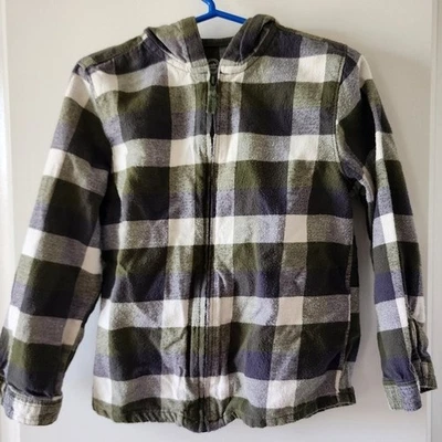 Sudadera con Capucha Wonder Nation Niños a Cuadros Cremallera Verde Blanco Azul Manga Larga Talla 5T Foto 1 de 4