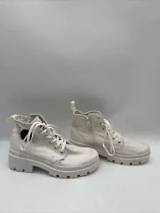 Palladium Womens Pallabase Twill Boots White Size 9 - Picture 1 of 5