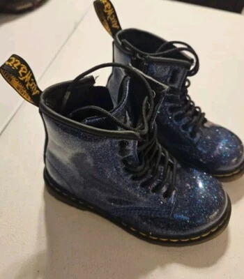 Dr Martens Botas con Cordones Metálicas Brillantes Niña Talla 9 Azul Foto 1 de 4