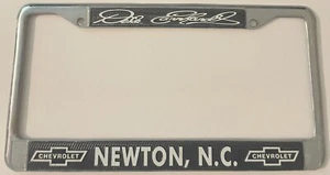 Vintage Dale Earnhardt Chevrolet License Plate Frame Newton North Carolina METAL - Picture 1 of 2
