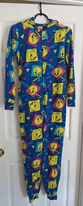 WB Looney Tunes - Tweety Adult One Piece Hooded Pajamas - Size Medium [10-12] - Picture 1 of 6