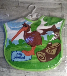 Air New Zealand bavaglino vintage ricamato applicato spugna NUOVO KIWI BIRD - Foto 1 di 3