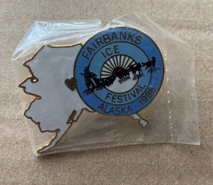 Pin trasero Fairbanks Ice Festival 1986 - Alaska nuevo stock antiguo - Imagen 1 de 2