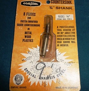 Coastal Countersink 1/4" Shank 8 Flutes for metal wood plastics NOS - Picture 1 of 5