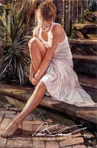 Steve Hanks " Thinking It Over " ((( Master Canvas))) #92/195 W/CERT Mint - Picture 1 of 1