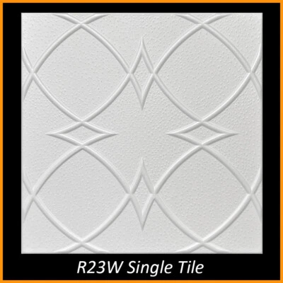 Hágalo usted mismo Azulejos de techo, pegamento, espuma, 20x20, R23 blanco paquete de 8 (21 s/f) Foto 1 de 4