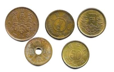 JAPAN LOT OF 5 DIFFERENT COINS ALL BEFORE 1950  (CNS 4074) - Image 1 of 2
