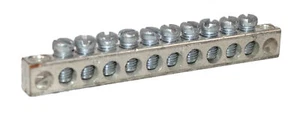 Ilsco NB-18 Mechanical Neutral Ground Bar 10 port 2-Hole # 4-14 - Picture 1 of 5