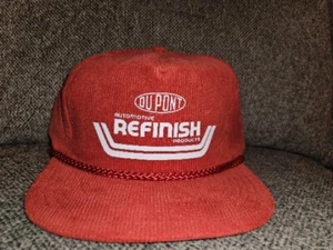 Vintage Corduroy Trucker Hat DuPont Racing Golf Rope Snapback - Picture 1 of 9