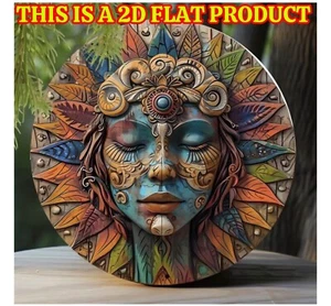 CIRCULAR WOODEN WALL ART ~ 2D FLAT PRODUCT ~ GARDEN WALL DECOR ~ WALL HANGING - Picture 1 of 3