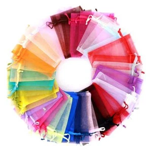 100x Sheer Organza Gift Packing Pouches Wedding Favors Party Candy Jewelry Bags - Picture 1 of 35