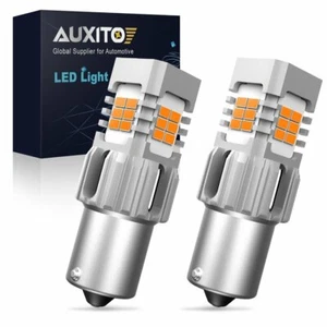 AUXITO 1156 BA15S 7506 Amber LED Turn Signal Corner Light Bulb Canbus Error Free - Picture 1 of 12