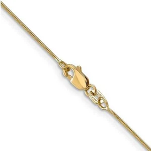 Catena serpente rotonda in oro giallo 14 carati 0,8 mm 14' 16" 18" 20" o 24" chiusura aragosta - Foto 1 di 5