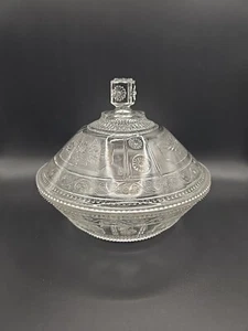 EAPG Bryce Bros Wreath Willow Oak Covered Dish 7” - Picture 1 of 6